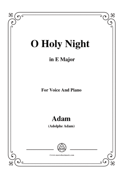 Adam-O Holy night cantique de noel in E Major, for Voice and Piano image number null