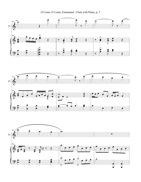O COME, O COME, EMMANUEL, Flute and Piano (Score & Parts included) image number null
