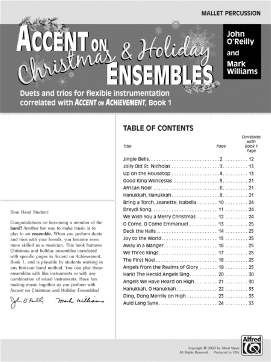 Accent on Christmas and Holiday Ensembles Concert Band scores gallery preview page 2