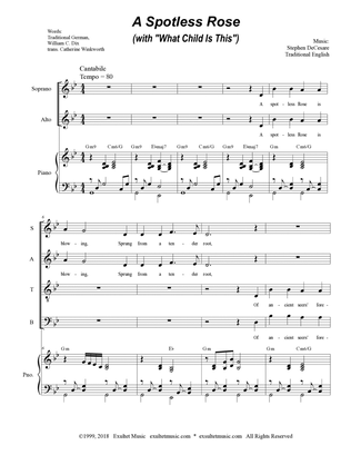 A Spotless Rose (with "What Child Is This") (SATB)