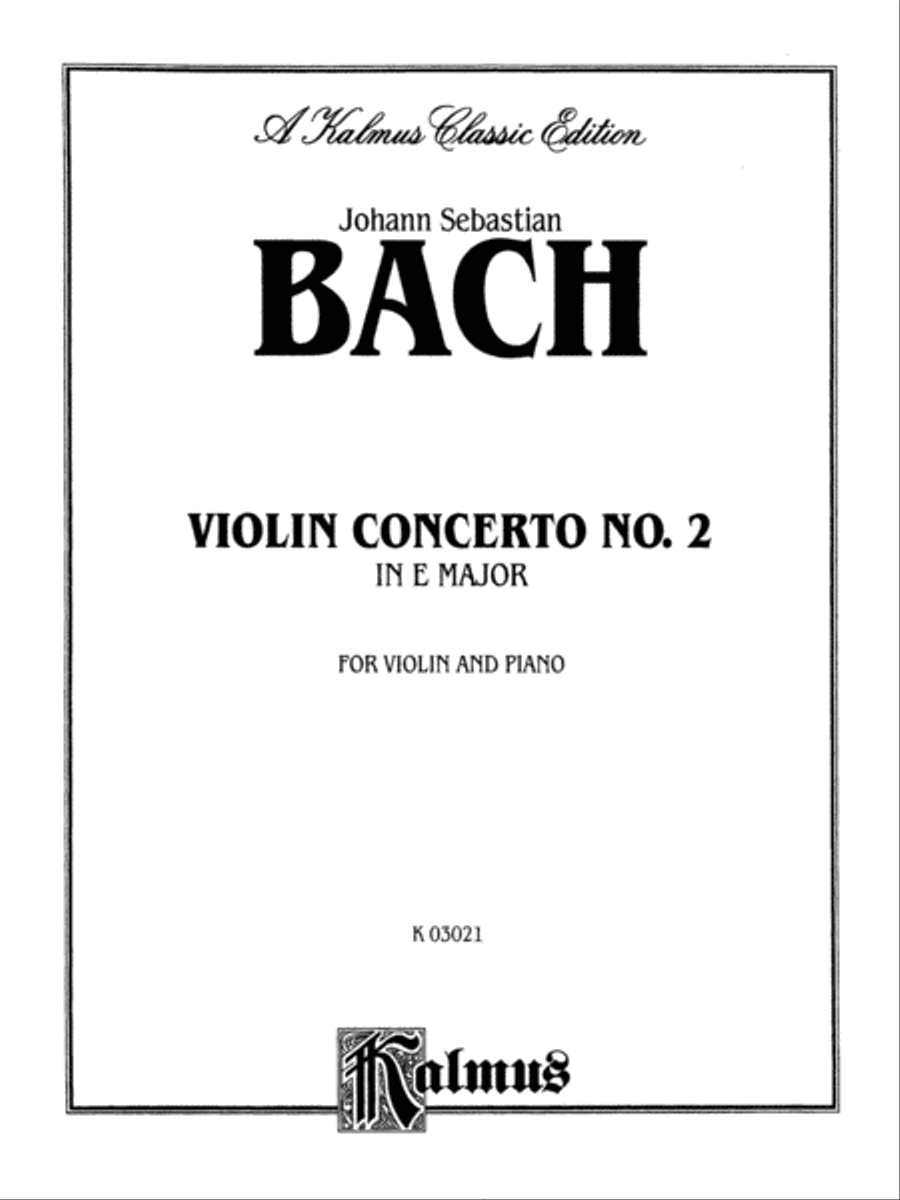 Bach: Violin Concerto No. 2 in E Major Violin Solo scores gallery preview page 1