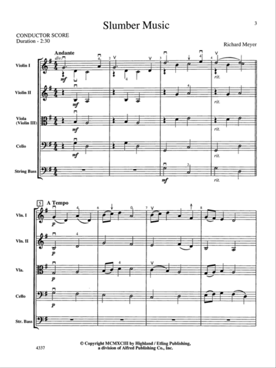 Slumber Music Slumber Music String Orchestra scores gallery preview page 4