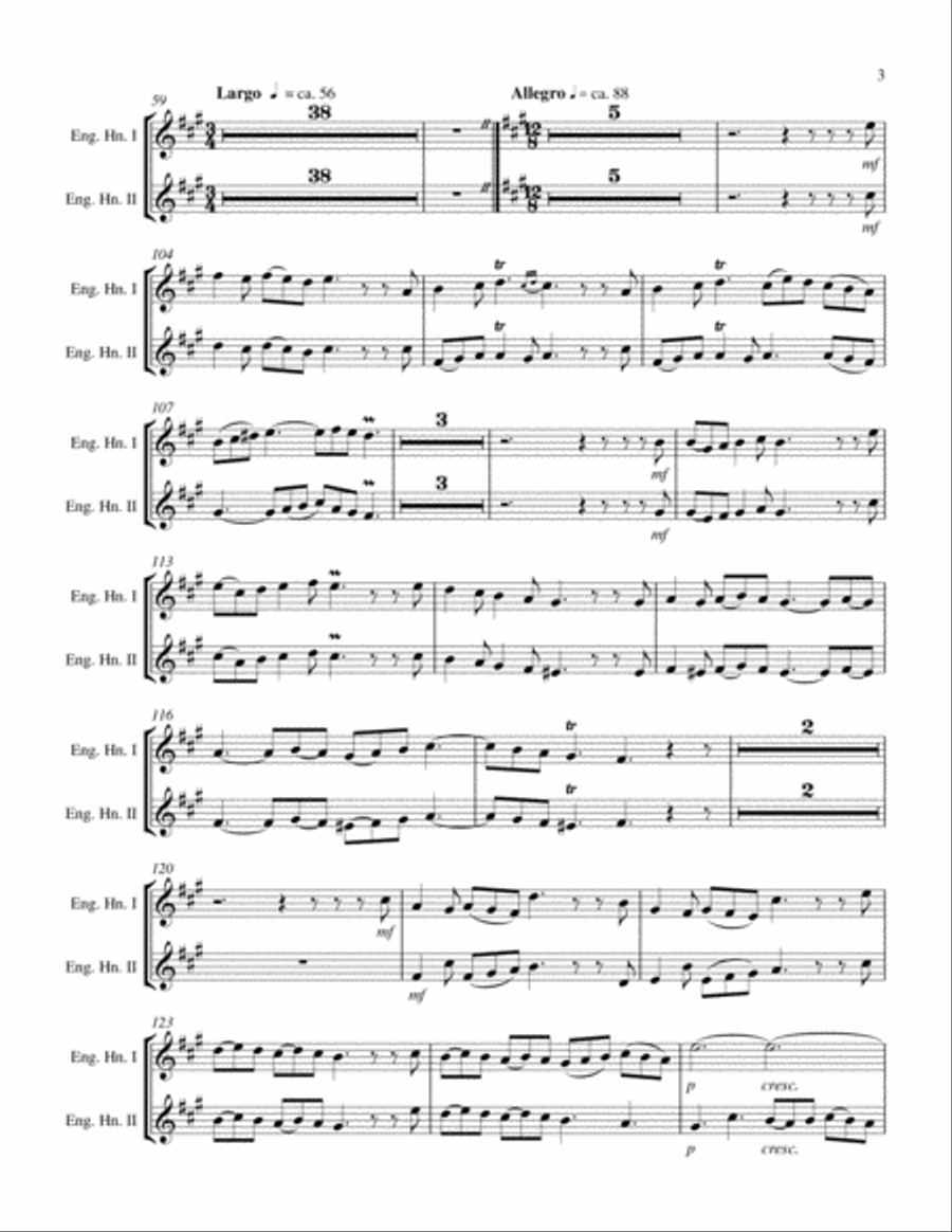 Concerto for Two English horns in D Major, Op. 7 No. 8 English Horn scores gallery preview page 5