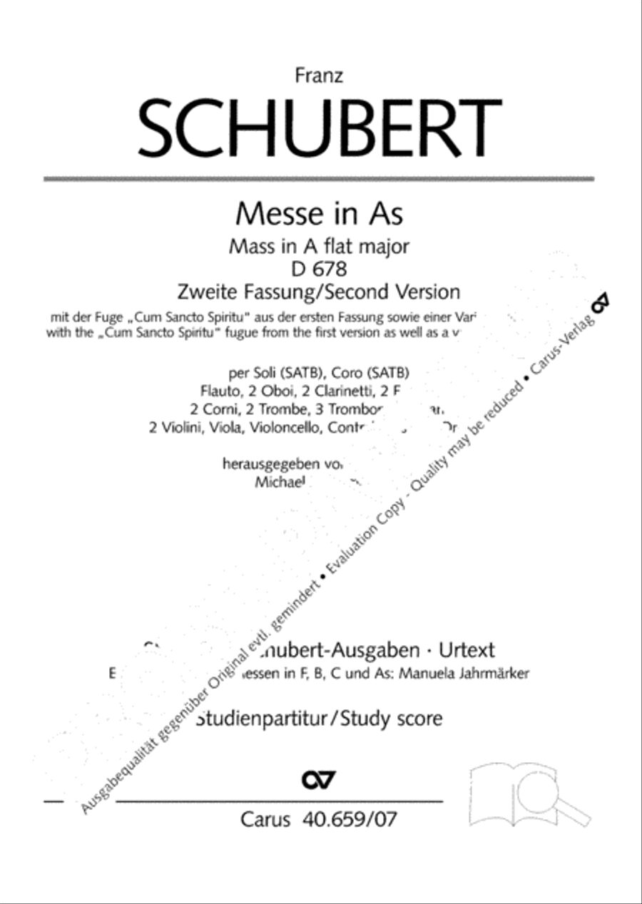 Mass in A flat major (Messe in As) 4-Part scores gallery preview page 2