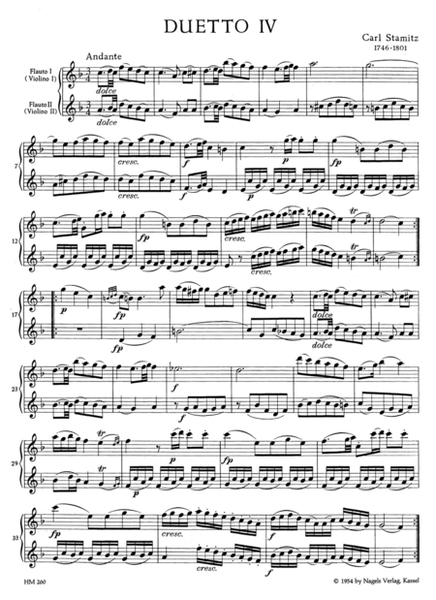 Sechs Duette fur zwei Floten oder Violinen. Heft 2, Op. 27