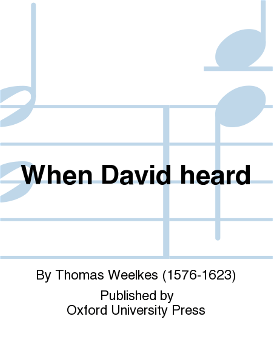 When David heard SSAATB scores gallery preview page 1