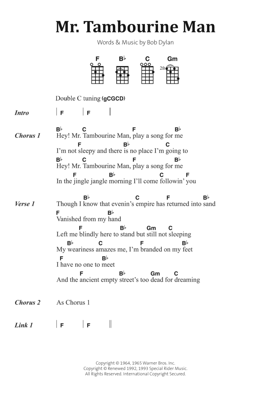 Mr. Tambourine Man Voice scores gallery preview page 1
