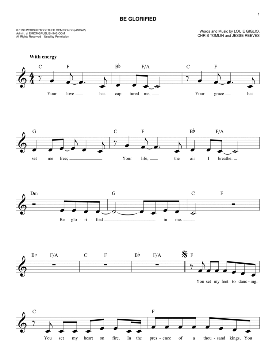 Be Glorified Piano scores gallery preview page 1