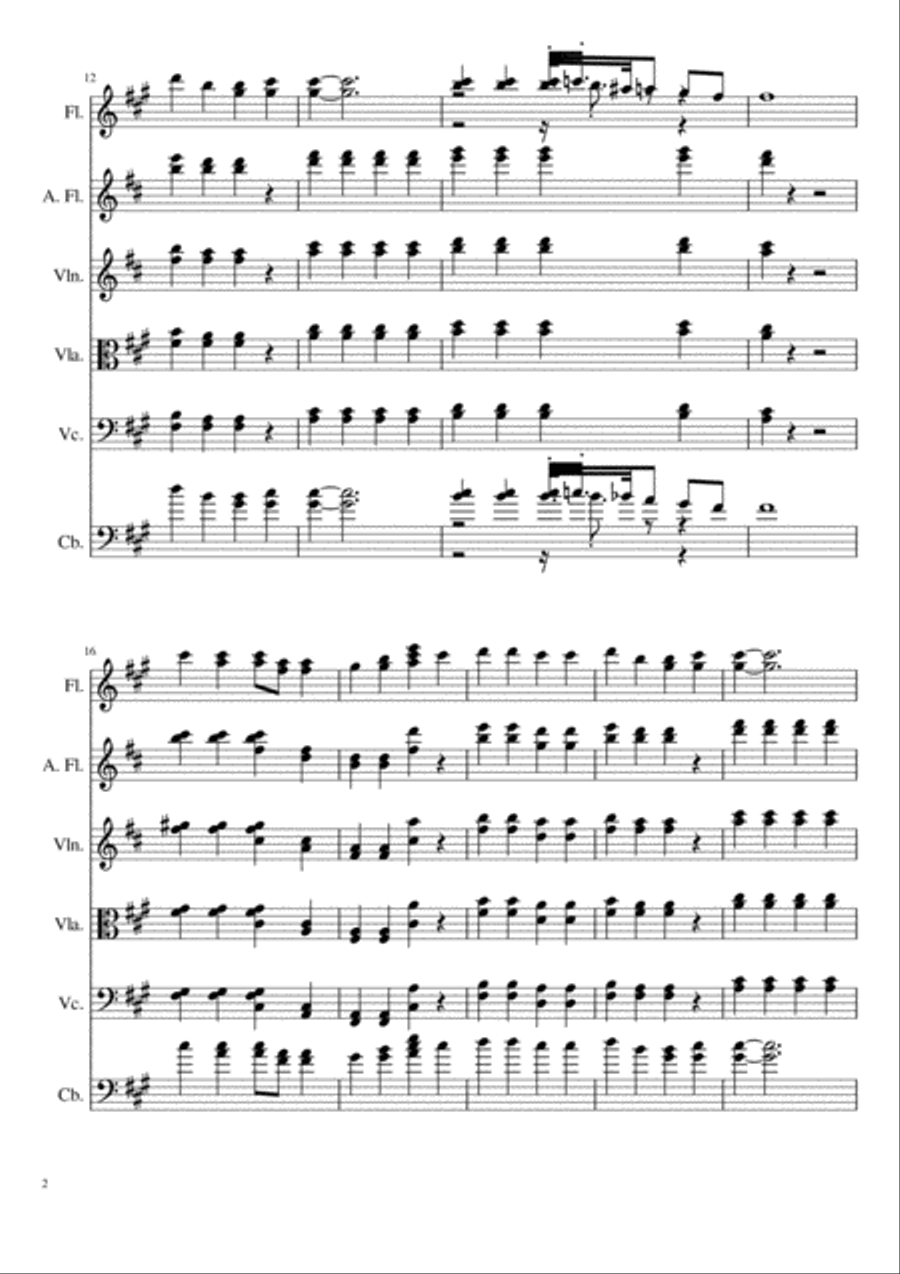 Ballad No. 1, Op. 1 - Stupefacente Flauto Ballata String Orchestra scores gallery preview page 2