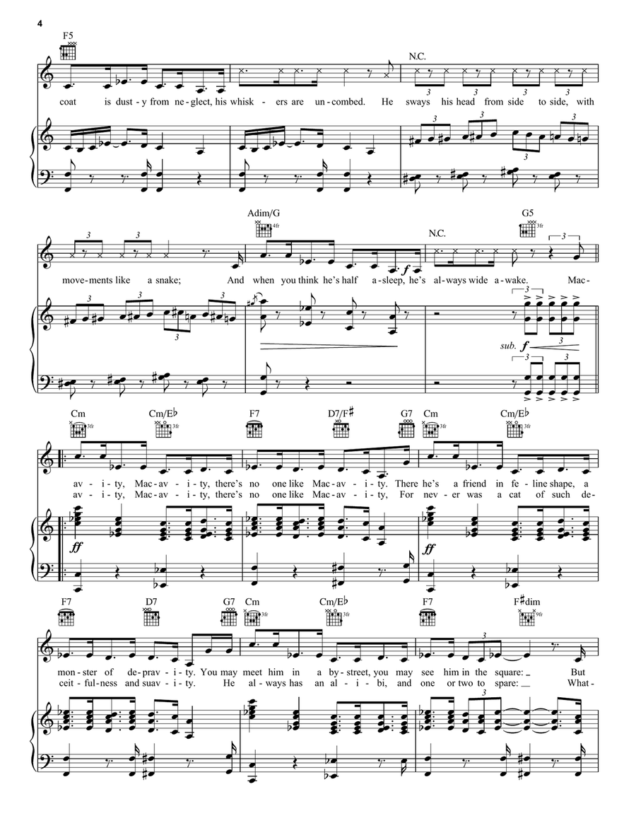 Macavity: The Mystery Cat (from Cats) Guitar scores gallery preview page 4
