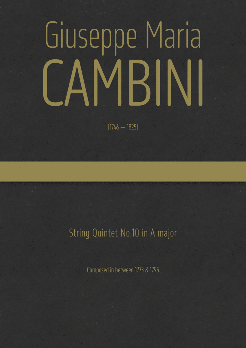 Cambini - String Quintet No.10 in A major image number null