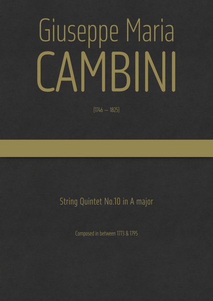 Cambini - String Quintet No.10 in A major image number null