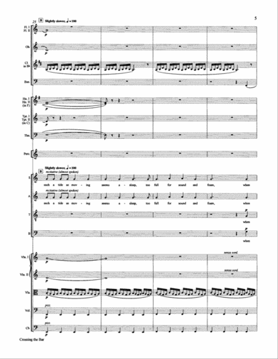 Crossing the Bar from Love Was My Lord and King! (Downloadable SATB Chamber Orchestra Score) 4-Part scores gallery preview page 6