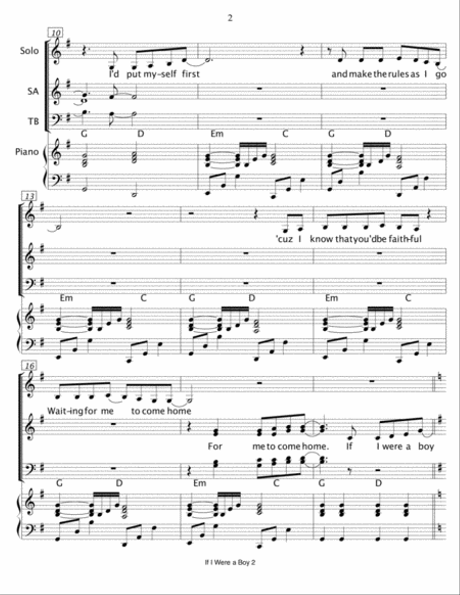 If I Were A Boy 4-Part scores gallery preview page 2