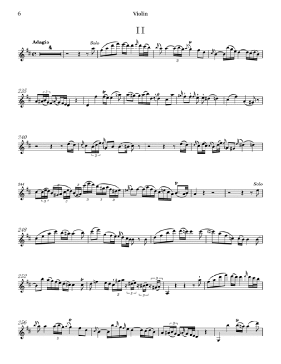 Mozart - Violin Concerto No.3 in G major, K.216 - Original For Violin Solo Complete Violin Solo scores gallery preview page 6