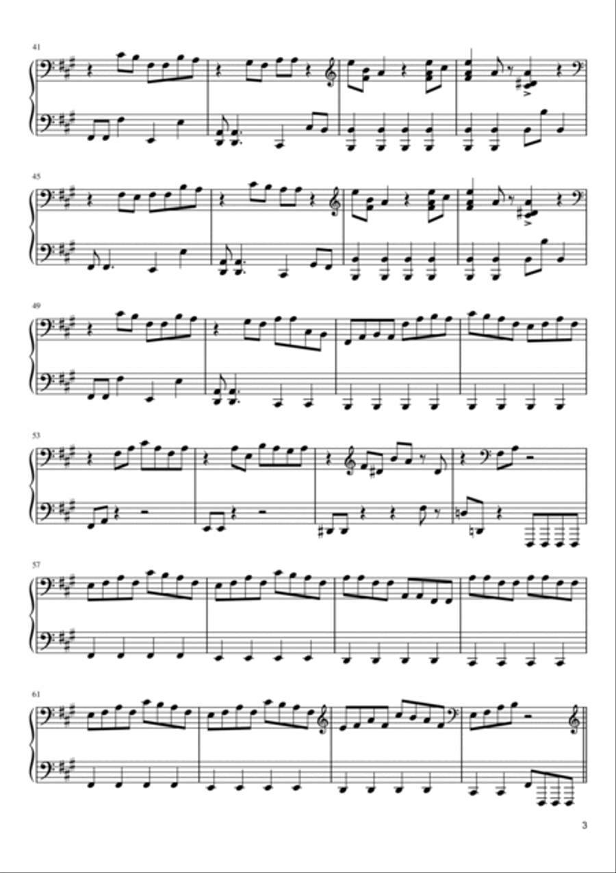 Harder, Better, Faster, Stronger Piano Solo scores gallery preview page 3