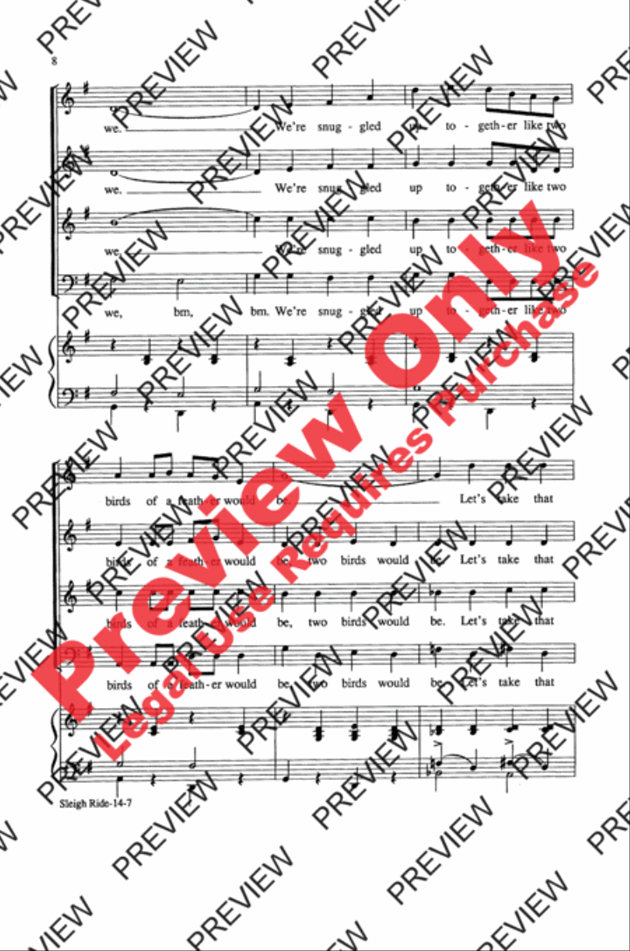 Sleigh Ride Sleigh Ride 4-Part scores gallery preview page 8