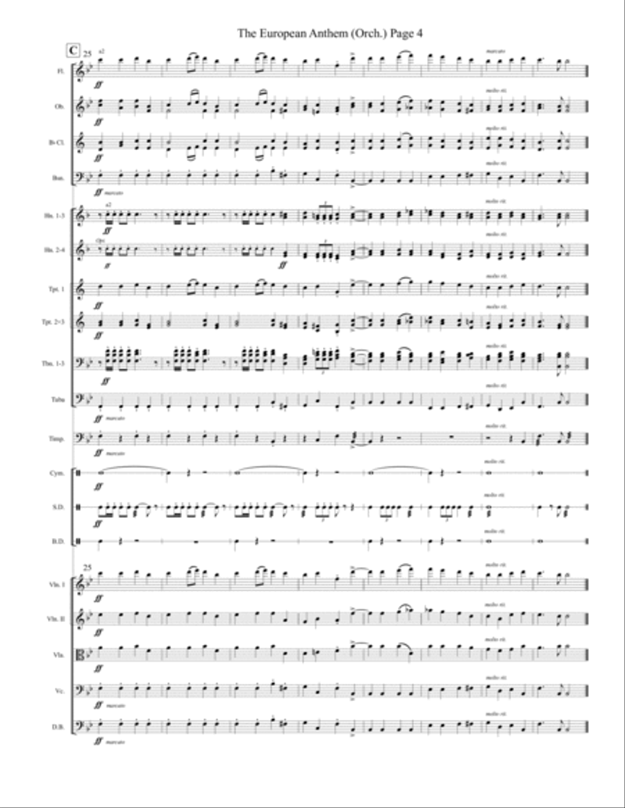 The European Anthem (Full Orchestra) Full Orchestra scores gallery preview page 5