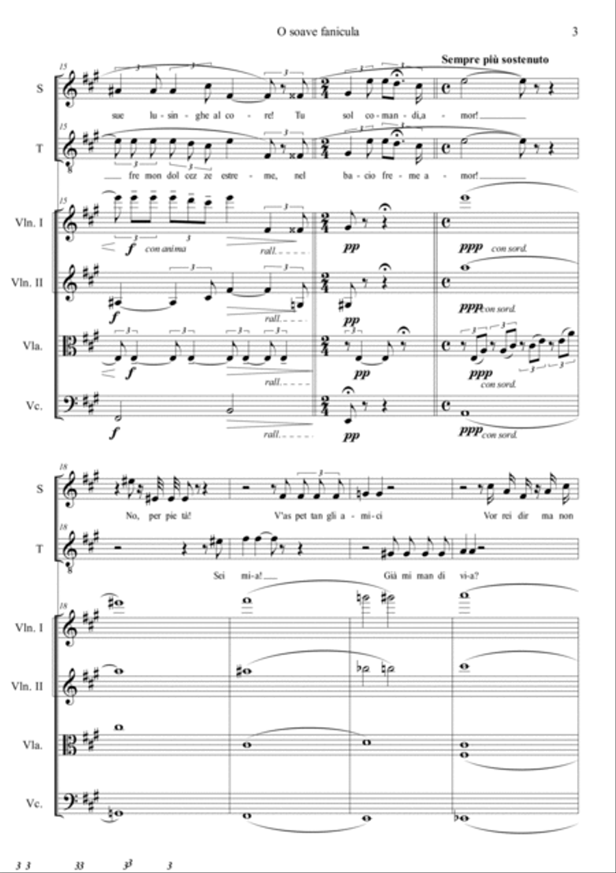 O Soave Fanciulla (from La Boheme) String Quartet scores gallery preview page 3