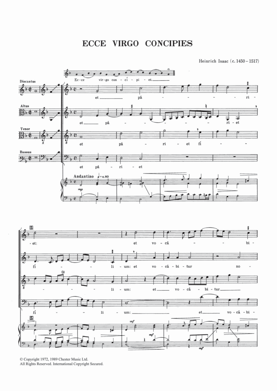 Ecce Virgo Concipies Ecce Virgo Concipies 4-Part scores gallery preview page 1
