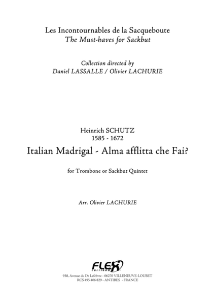 Italian Madrigal - Alma afflitta che Fai? image number null
