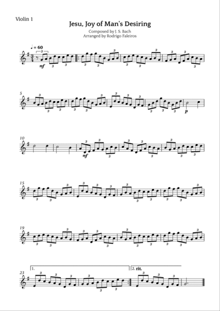 Jesu, Joy of Man's Desiring String Quartet scores gallery preview page 4