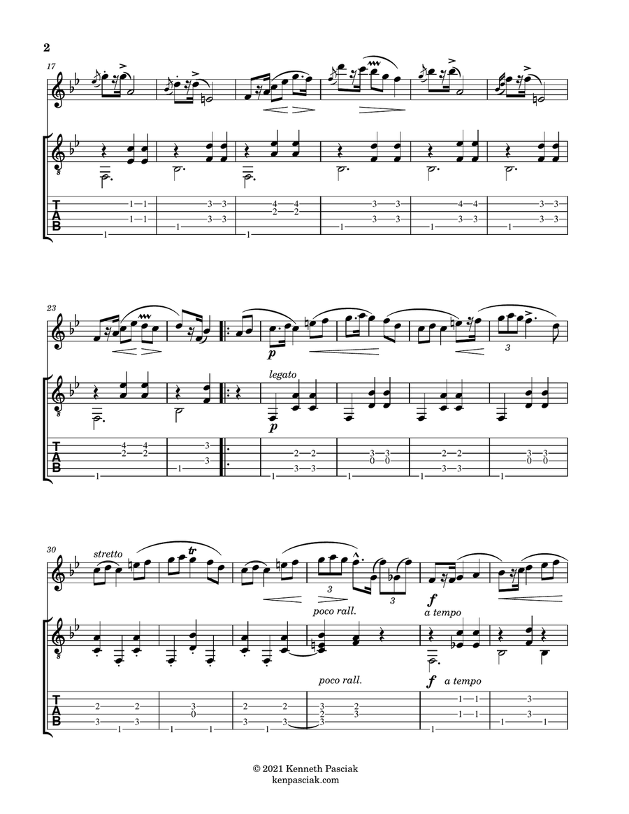 Mazurka Opus 7, No. 1 (for Flute and Guitar) Flute scores gallery preview page 4