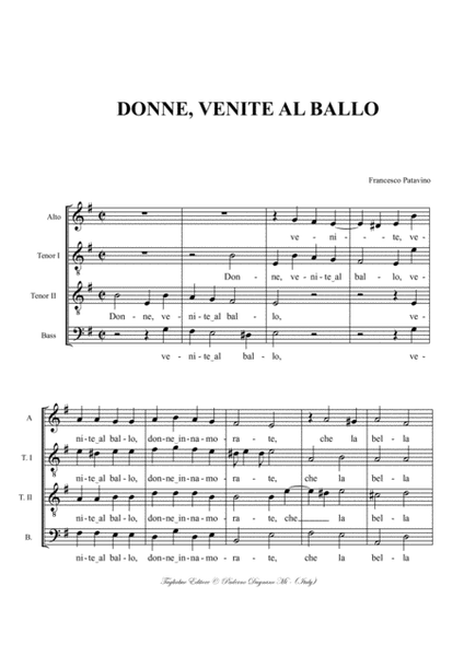 DONNE, VENITE AL BALLO - Francesco Patavino image number null