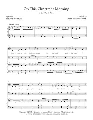 Book cover for On This Christmas Morning - SATB - by KATHLEEN HOLYOAK