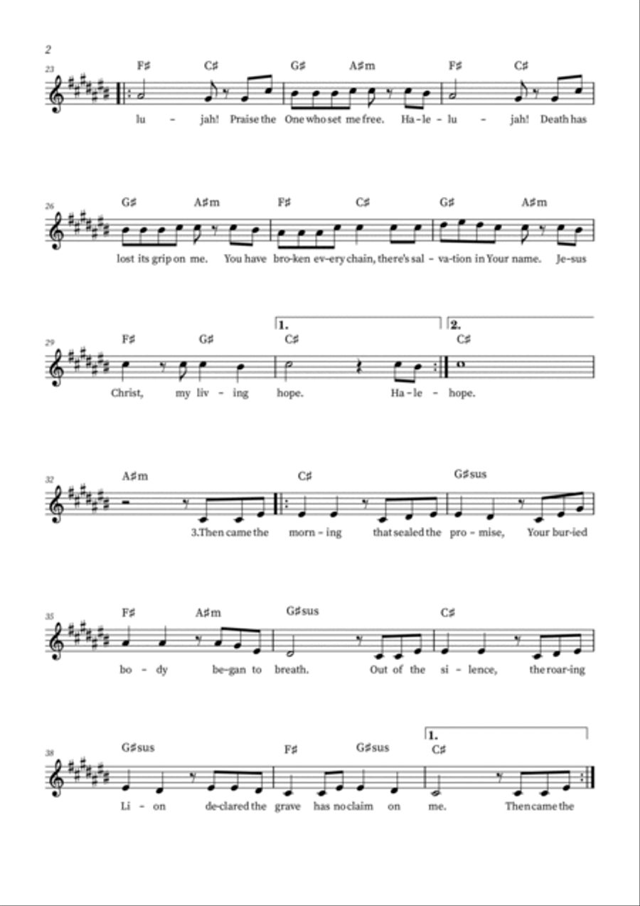 Living Hope Easy Piano scores gallery preview page 2