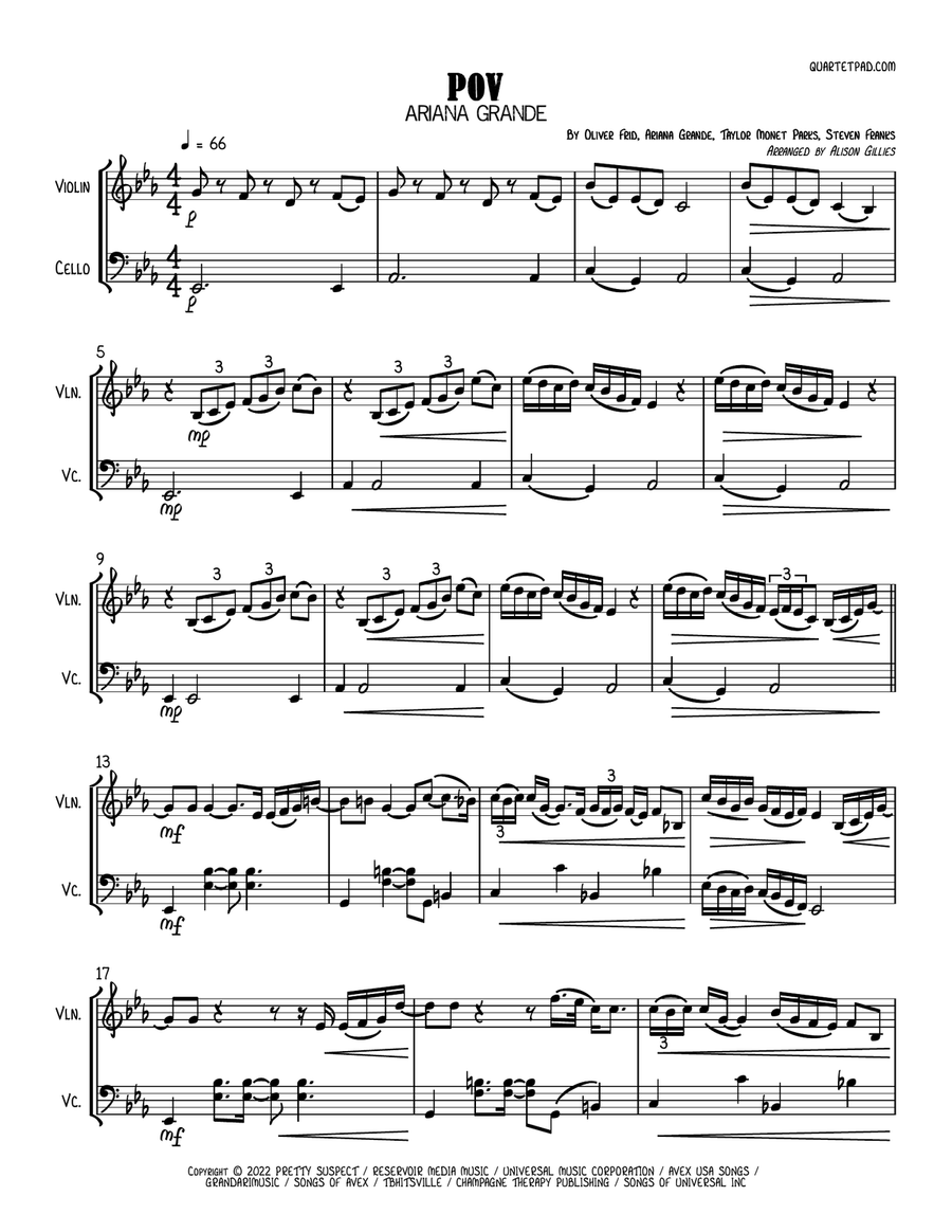 Pov String Duet scores gallery preview page 1