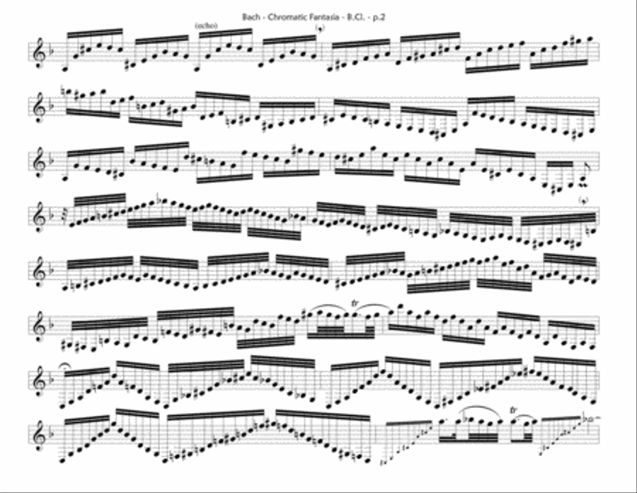 Chromatic Fantasia BWV 903 (Solo Bass Clarinet) Bass Clarinet scores gallery preview page 4