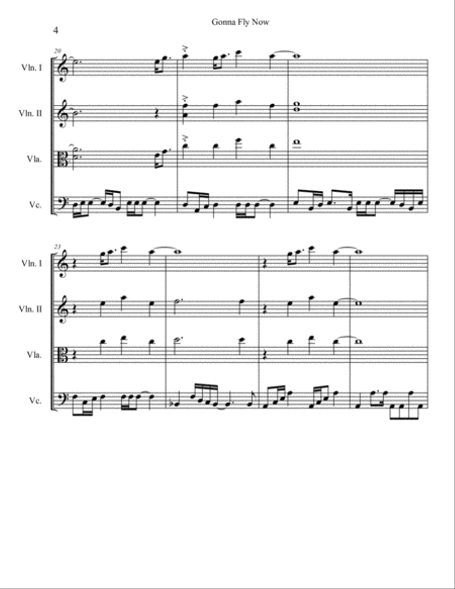 Gonna Fly Now Gonna Fly Now String Quartet scores gallery preview page 4