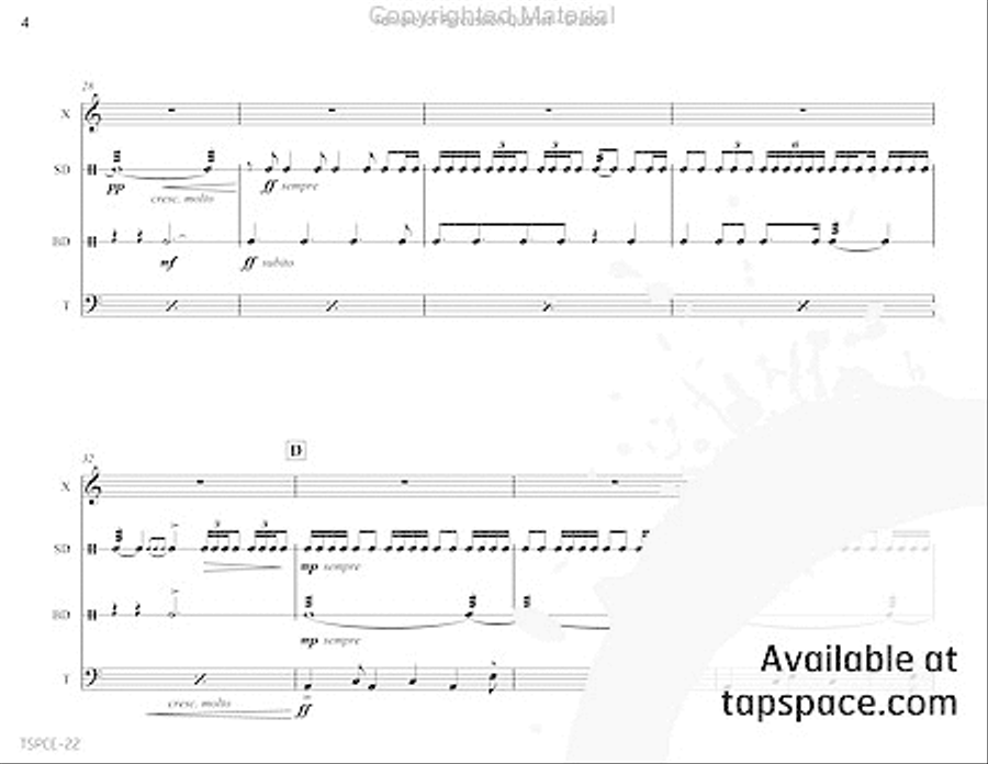 Fanfare for Percussion Quartet Percussion Ensemble scores gallery preview page 9