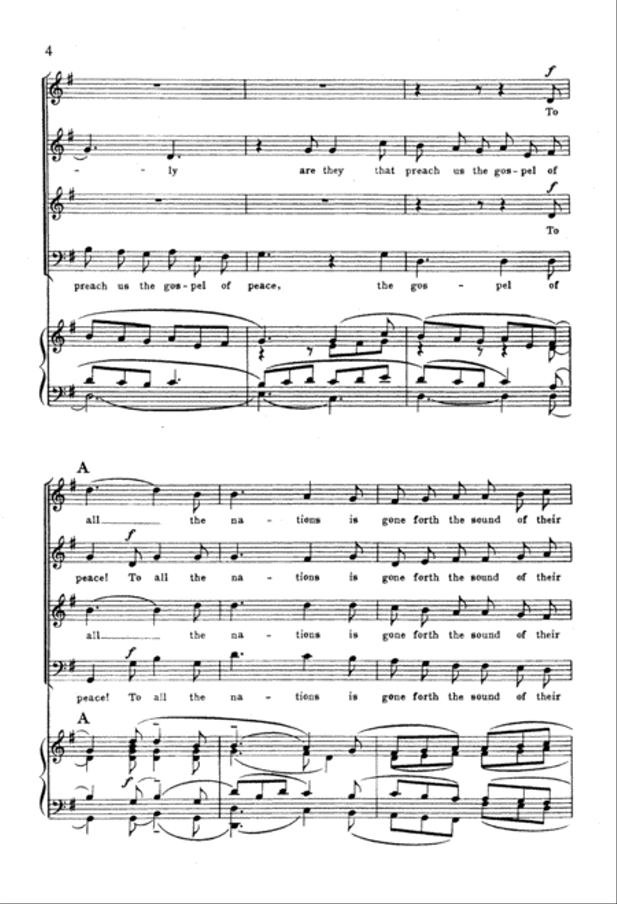 St. Paul: How Lovely Are the Messengers 4-Part scores gallery preview page 4