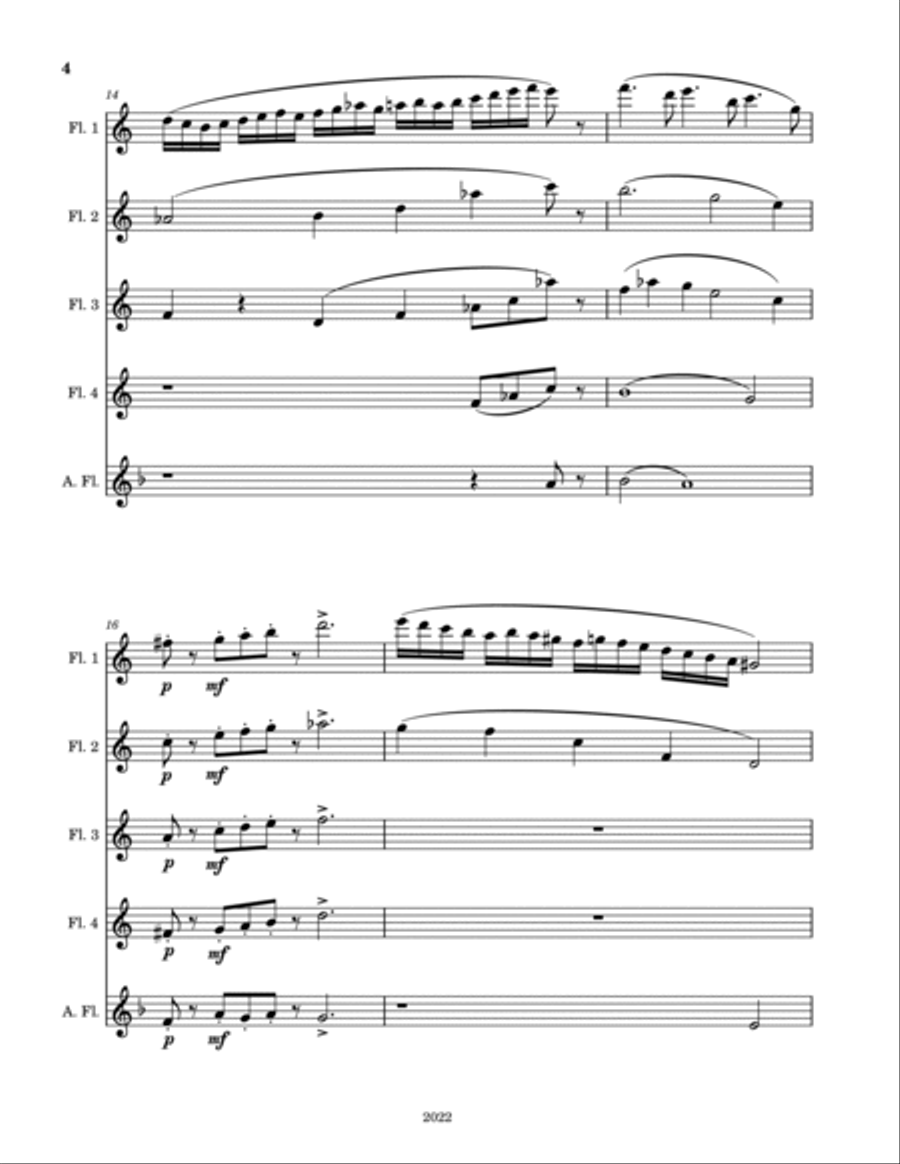 Flute Quintet No. 6302 Woodwind Quintet scores gallery preview page 4