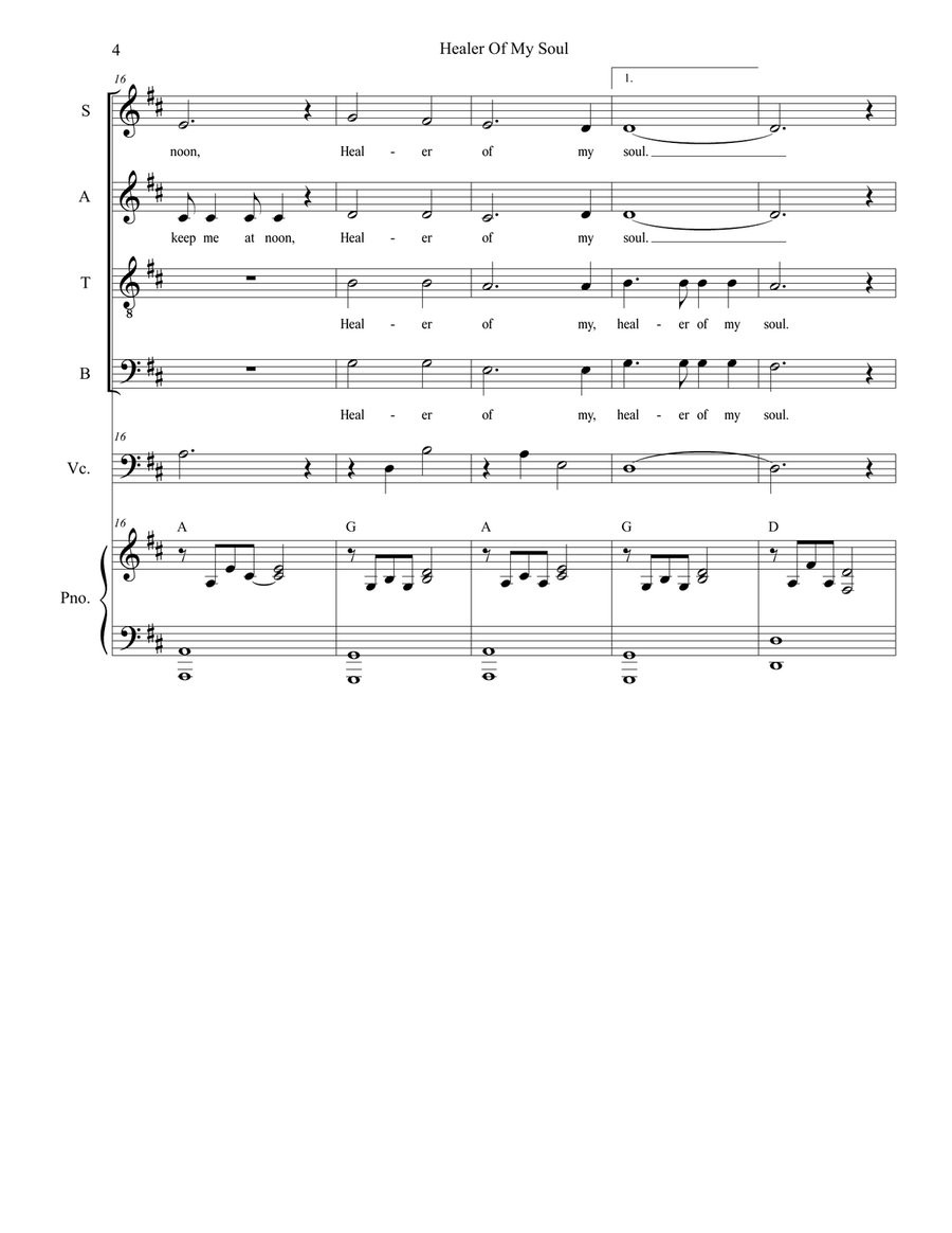 Healer Of My Soul Piano, Vocal scores gallery preview page 4
