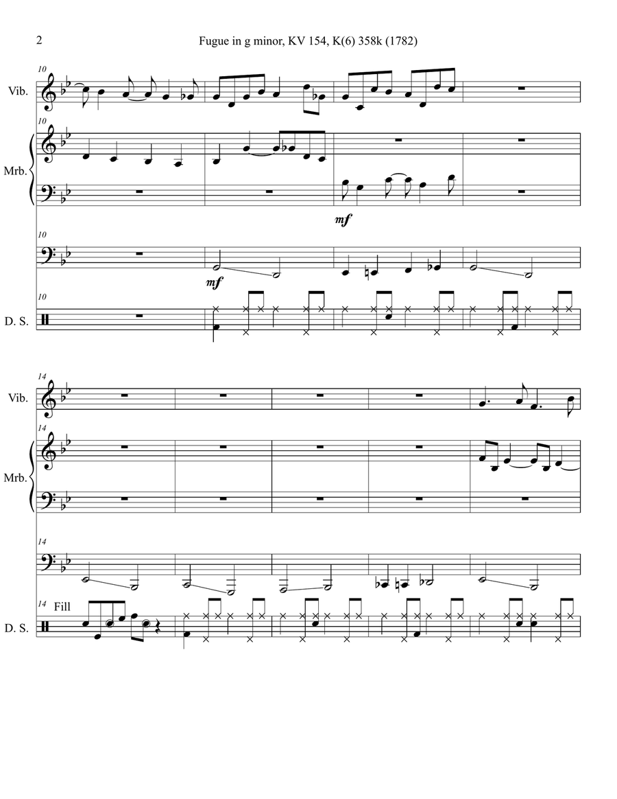 Fugue in G Minor (KV 154, K(6) 358k (1782) Jazz Ensemble scores gallery preview page 4