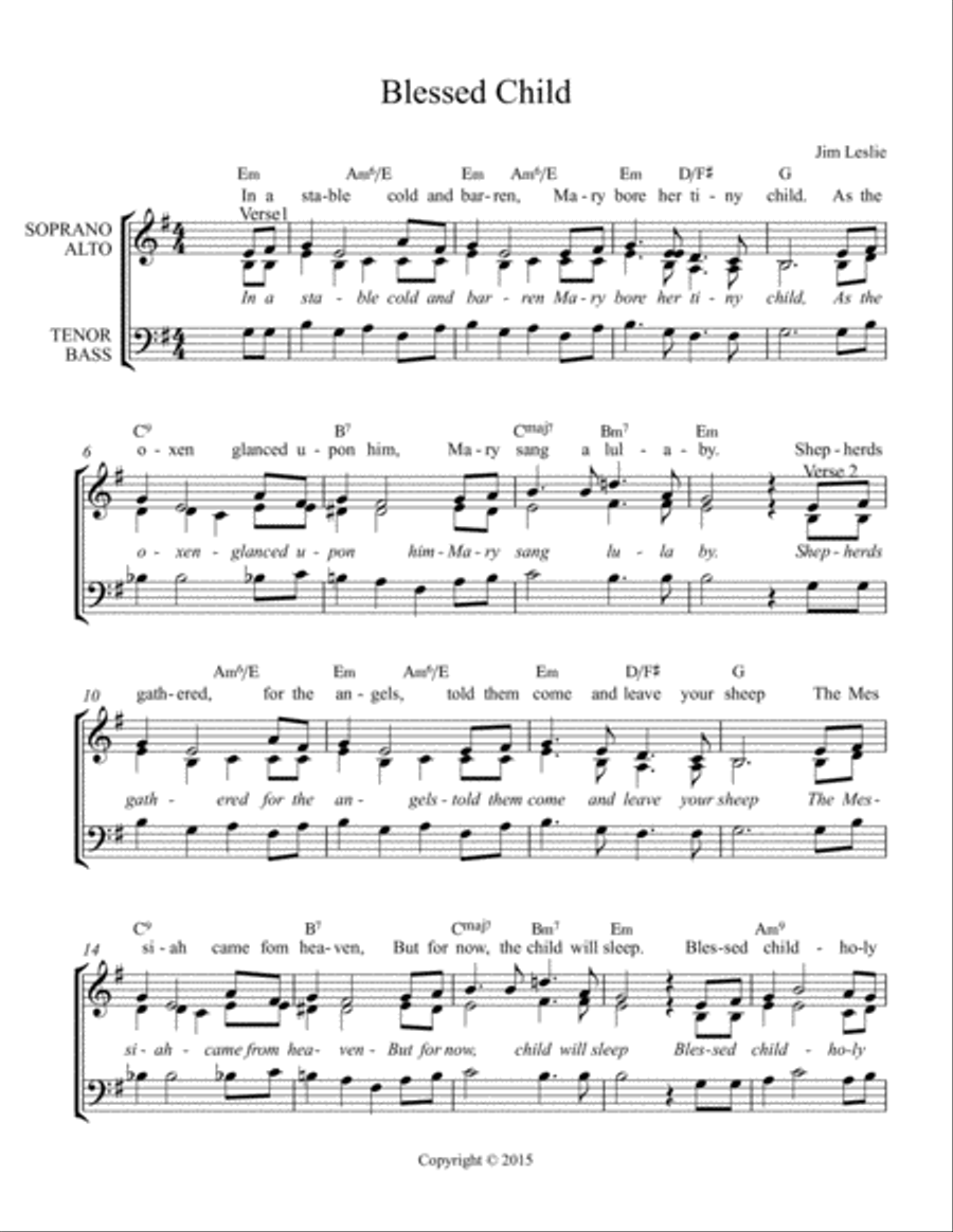 Blessed Child Blessed Child 3-Part scores gallery preview page 1
