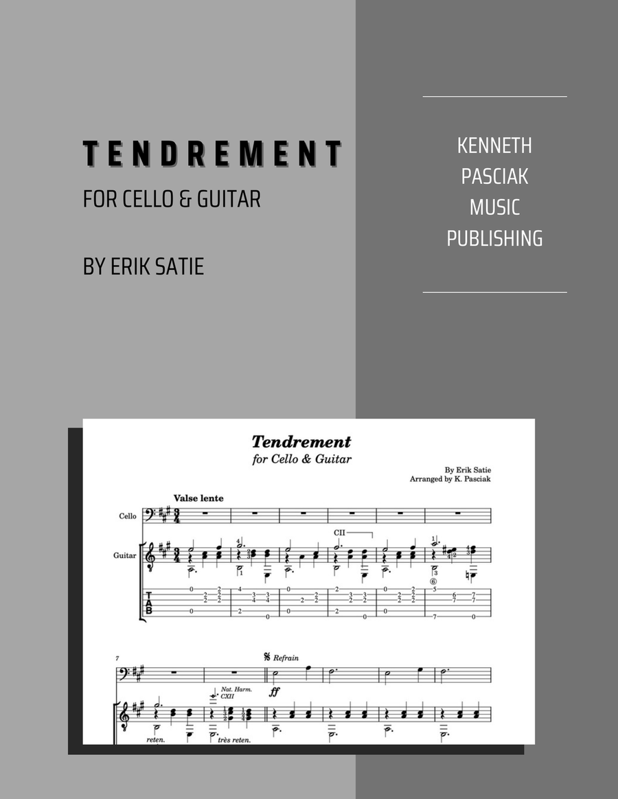 Tendrement (for Cello & Guitar) String Duet scores gallery preview page 1
