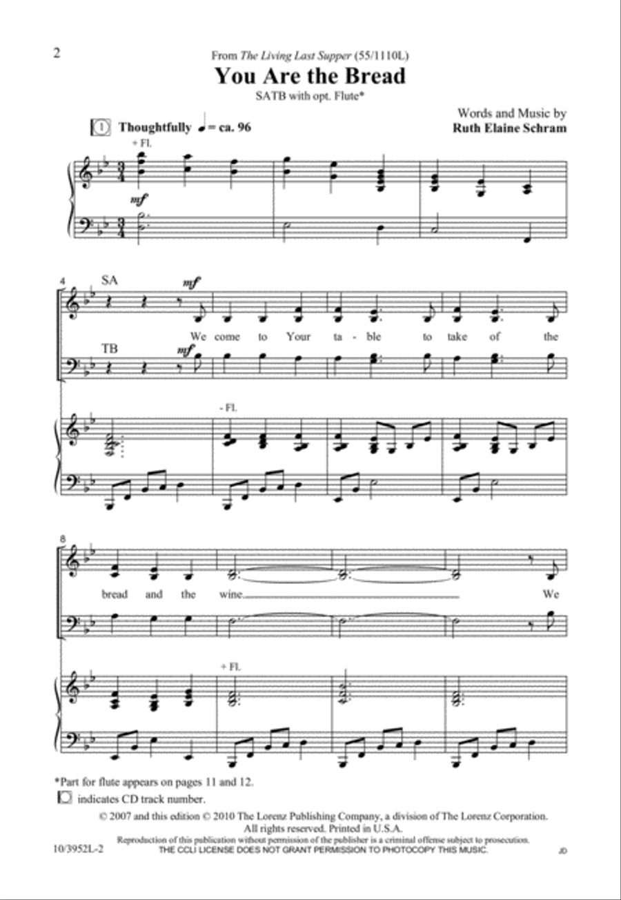 You Are the Bread 4-Part scores gallery preview page 2