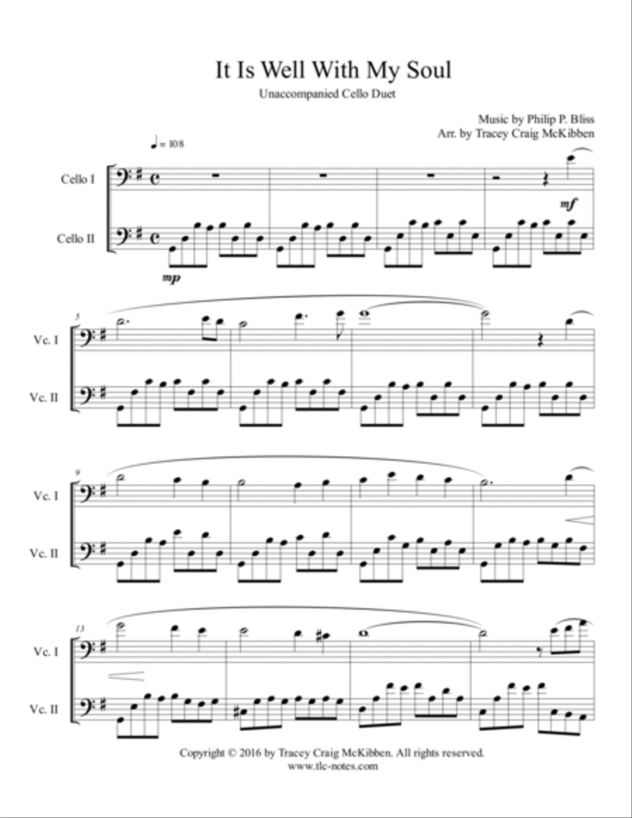 It Is Well With My Soul for Cello Duet String Duet scores gallery preview page 2