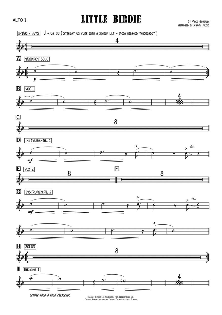 Little Birdie Jazz Ensemble scores gallery preview page 1