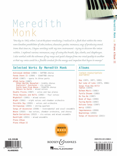Meredith Monk: Piano Album II