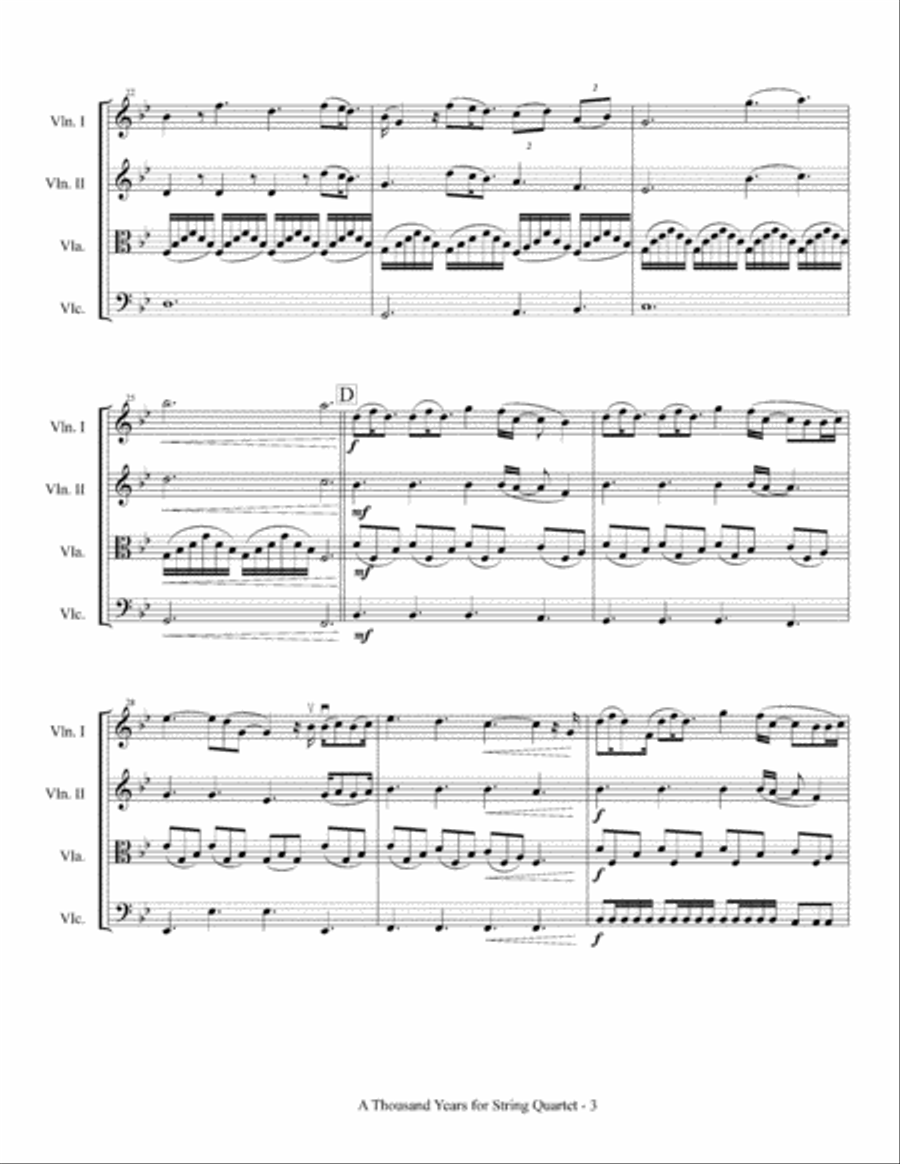 A Thousand Years String Quartet scores gallery preview page 4