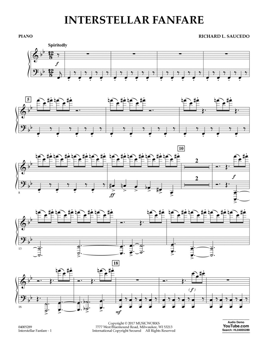 Interstellar Fanfare - Piano