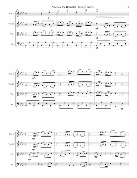 AMERICA, THE BEAUTIFUL (String Quartet/Score and Parts) image number null