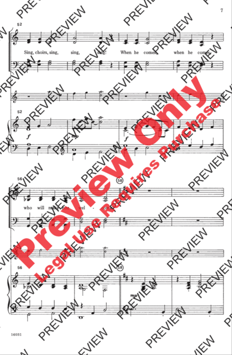 Who Will Make Him Welcome? 4-Part scores gallery preview page 7
