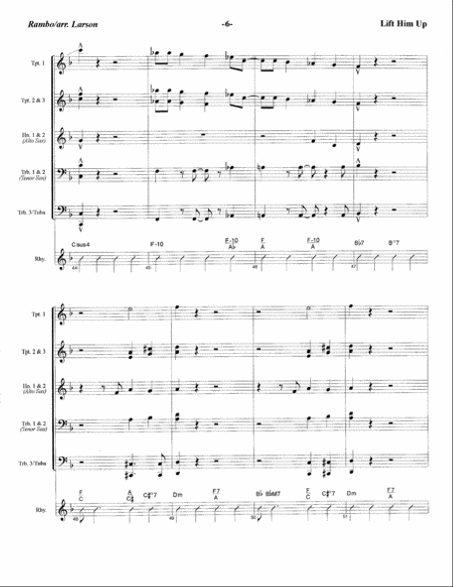 Lift Him Up Piano scores gallery preview page 6