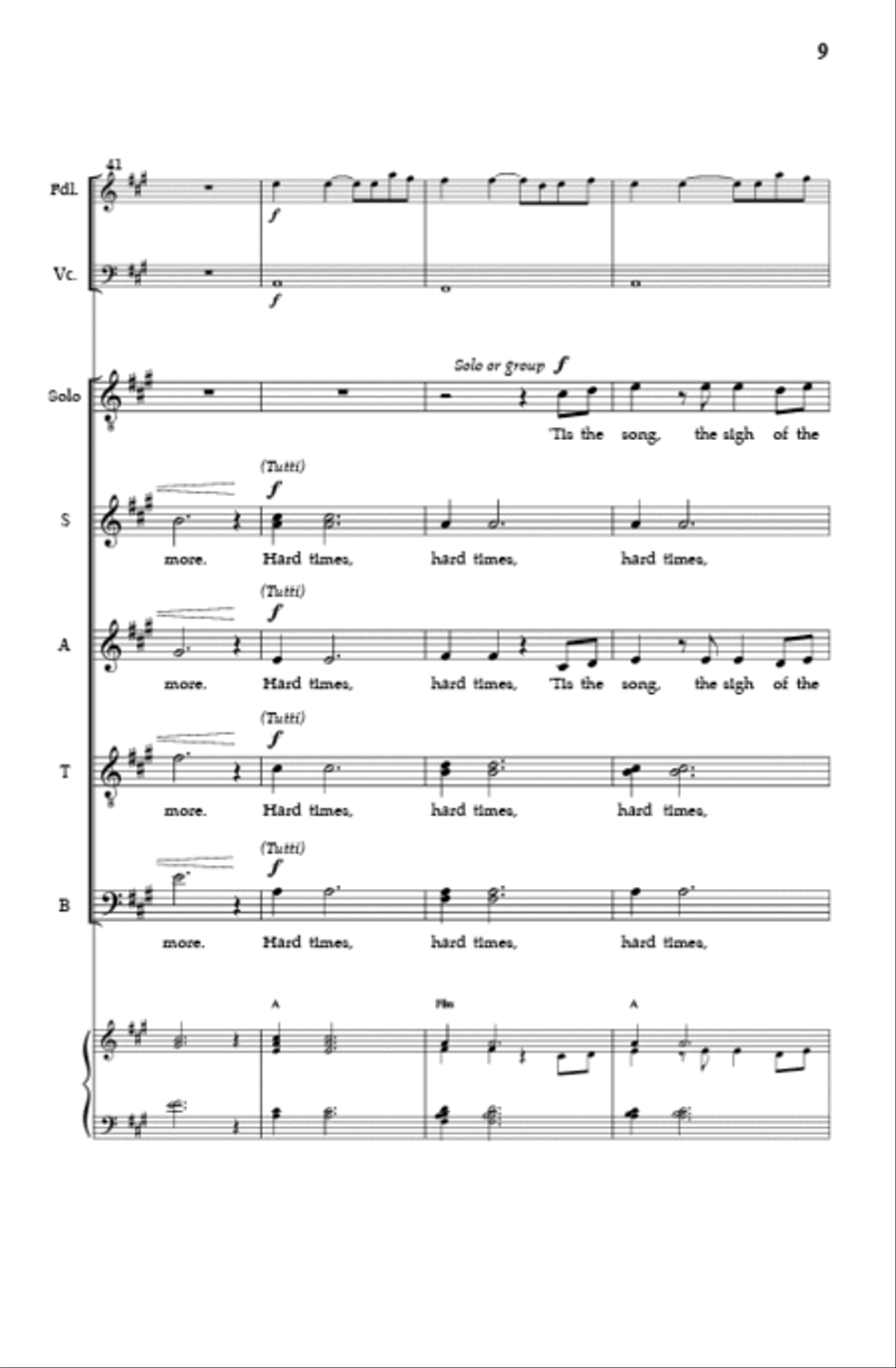 Hard Times (SATB) 4-Part scores gallery preview page 8